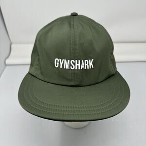 Gymshark Hat Cap Unisex Adjustable Peak Green Flat Brim Gym Gear One Size Adult